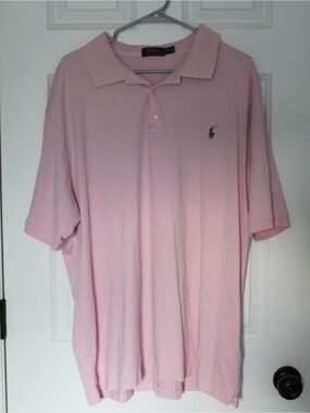 POLO RALPH LAUREN Men's Soft Cotton Polo Shirt Bath Pink